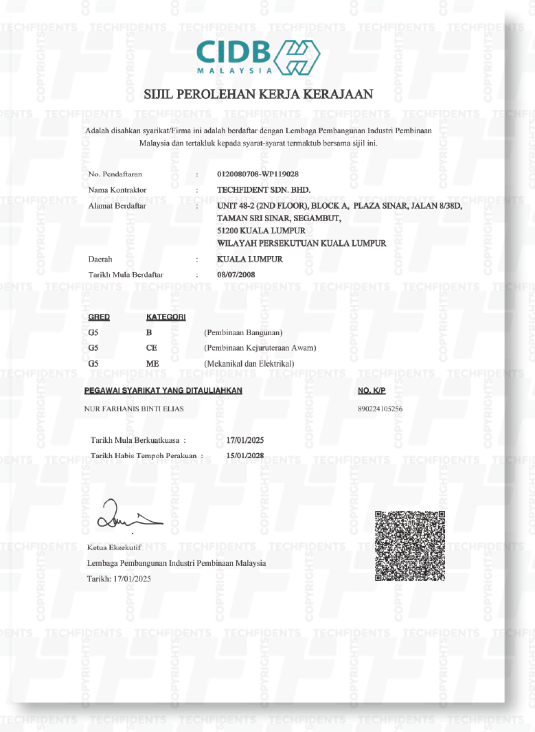 CIDB SPKK Certificate