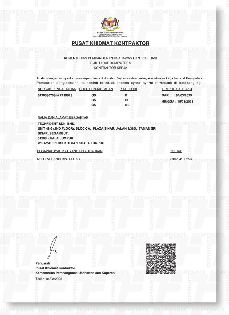 CIDB STB Certificate